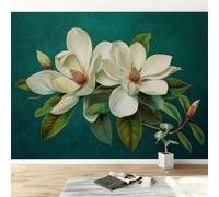 Générique 3D Papier peint panoramique peinture à l'huile plante fleur magnolia, papier peint panoramique murale chinois pour salon chambre chambre d'enfant - Décoration murale photo 450L x 280H cm