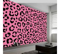 Générique 3D Papier Peint Panoramique Rose Imprimé Léopard Rayures, Papier Peint Panoramique Murale Imprimé Animalier pour Salon Chambre Chambre d'Enfant - DéCoration Murale Photo 500L x 280H cm