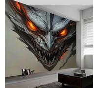 Générique 3D Papier peint panoramique sombre oriental dragons, papier peint panoramique murale fantaisie pour salon chambre chambre d'enfant - Décoration murale photo 350L x 256H cm