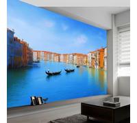 Générique 3D Papier peint panoramique venise grand canal bateau, papier peint panoramique murale paysage urbain pour salon chambre chambre d'enfant - Décoration murale photo 200L x 140H cm