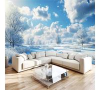 Générique 3D Papier Peint Pays Nordiques Froids Et Enneigés. Panoramique intissé Murale Paysage Papier Peint xxl Fresque Murale Peinture Murale Décorative pour Salon Chambre 350x256 12yf10