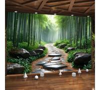 Générique 3D Papier Peint Zen Forêt De Bambous Chemin Panoramique intissé Murale Papier Peint xxl Fresque Murale Moderne Peinture Murale Décorative pour Salon Chambre 500x280 9yf251