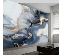 Générique 3D Photo Murale Texture Abstraite en Marbre Papier Peint Personnalisé, pour Salon et Chambre Bleu Ardoise Murales, Fresque Home Decor 500 x 280 cm (L x H) Peinture Murale