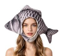 Générique 3D Plush Fish Hat Funny Animal Headwear for Parties and Cosplay