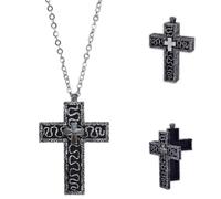 Générique 3D Printed Cross Necklace with Dark Box Ten Character Pendant, Gamer Necklace, Vintage Handmade Pendant Jewellery for Men's and Women's, Fashion Unisex Gift Ideas