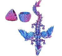 Générique 3D Printed Dragon - Figurine for Display and Collection | PLA Material with Intricate Scales Texture, Lightweight Stand Base, Decorative Home Desk Ornament for Fantasy Lovers and Collectors