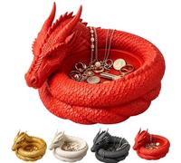 Générique 3D Printed Fantasy Dragon Catchall,Gothic Dragon Shaped Jewelry Key Bowl Tray,Medieval Aesthetic Valet Storage Tray,for Home Office Room Bedside Desk Organizer Decor