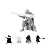 Générique 3D Printed Ninja Figurine with Dynamic Poses for Holding Pens, Perfect Decor for Office Desk, Gaming Setup, Home Office, and Anime Fan Gift, Multicolor Optionsr (Silver, Knight)
