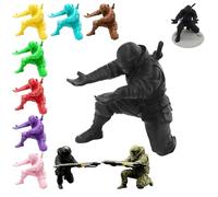 Générique 3D Printed Ninja Figurine with Dynamic Poses for Holding Pens, Perfect Decor for Office Desk, Gaming Setup, Home Office, and Anime Fan Gift, Multicolor Optionsr (Black, Base+Ninja)
