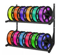 Générique 3D Printer Filament Storage Rack, Double Layer Wall Mount Holder, Filament Organizer Shelf for Workshop, Enterprise Display, Company Printing Room, Studio Use, 16.93x8.27 inches