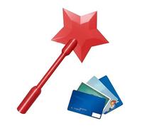 Générique 3D Printing Funny Star Stick Stick Credit Card Holder for Contactless Payment for Kids Store Supermarket Restaurant, Macaroons (Red)