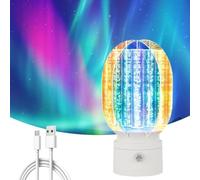 Générique 3D Rotating Aurora Night Light, 360° Rotating Soft Glow, Rechargeable Aurora Lamp for Home & Room Decor, Creates Romantic Starry Atmosphere