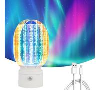 Générique 3D Rotating Aurora Night Light - Dimmable Rechargeable,for Romantic Starry Atmosphere,360° Rotating Soft Glow Aurora Night Light,Northern Lights Projector Lamp for Home,Office,Bar