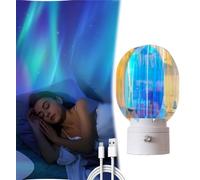 Générique 3D Rotating Aurora Night Light, Rechargeable Dimmable Romantic Starry Atmosphere Light, 360° Color Changing RGB Table Lamp for Bedroom, Home Decor