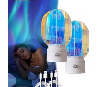 Générique 3D Rotating Aurora Night Light, Rechargeable Dimmable Romantic Starry Atmosphere Light, 360° Color Changing RGB Table Lamp for Bedroom, Home Decor