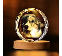 Générique 3D Sphère Cristal Cadre Photo Personnalisé - Gravure Laser de Photo à l'Intérieur - Cadeau pour Anniversaire, St-Valentin & Fête des Mères/Pères (B)