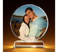 Générique 3D Sphère Cristal Cadre Photo Personnalisé - Gravure Laser de Photo à l'Intérieur - Cadeau pour Anniversaire, St-Valentin & Fête des Mères/Pères (H)