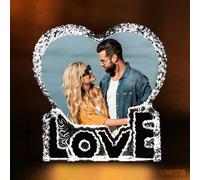 Générique 3D Sphère Cristal Cadre Photo Personnalisé - Gravure Laser de Photo à l'Intérieur - Cadeau pour Anniversaire, St-Valentin & Fête des Mères/Pères (J)