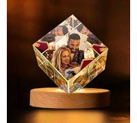 Générique 3D Sphère Cristal Cadre Photo Personnalisé - Gravure Laser de Photo à l'Intérieur - Cadeau pour Anniversaire, St-Valentin & Fête des Mères/Pères (E)