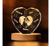 Générique 3D Sphère Cristal Cadre Photo Personnalisé - Gravure Laser de Photo à l'Intérieur - Cadeau pour Anniversaire, St-Valentin & Fête des Mères/Pères (A)