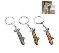 Générique 3D Submarine Keychain, Antique Bronze Submarine Model Key Ring, Ocean Themed Decorative Key Chain for Submarines Lovers