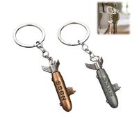 Générique 3D Submarine Keychain, Antique Bronze Submarine Model Key Ring, Ocean Themed Decorative Key Chain for Submarines Lovers
