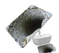 Générique 3D Tapis Illusion d'Optique | Paillasson Antidérapant Absorbant Motif Abysse Briques Pierre | Lavable en Machine - pour Entrée Extérieure Porte d'Entrée Salle de Bain Chambre Balcon