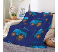 Générique 3D Tracteur Couverture en Flanelle Microfibre Doux Chaud Léger et Confortable Cartoon Camion Couvertures de Canapé et Couvre Lits pour Adultes 200x200 cm（Style 147-12）