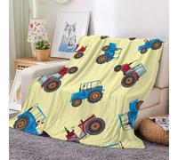 Générique 3D Tracteur Couverture en Flanelle Microfibre Doux Chaud Léger et Confortable Cartoon Camion Couvertures de Canapé et Couvre Lits pour Adultes 180x220 cm（Style 144-16）