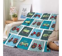 Générique 3D Tracteur Couverture en Flanelle Microfibre Doux Chaud Léger et Confortable Cartoon Camion Couvertures de Canapé et Couvre Lits pour Adultes 180x220 cm（Style 134-17）