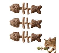 Générique 3PCS Fix Your Cat’s Dental Health, Natural Dental Chew Toy for Cats, Fishbone Shape with Catnip & Silvervine, Durable Feline Tooth Care Tool, Multi-Flavor Options (Saveur de Fruit de Galle)