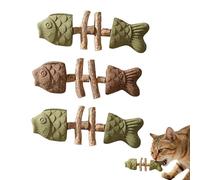 Générique 3PCS Fix Your Cat’s Dental Health, Natural Dental Chew Toy for Cats, Fishbone Shape with Catnip & Silvervine, Durable Feline Tooth Care Tool, Multi-Flavor Options (Saveurs mélangées)