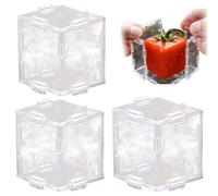 Générique 3Pcs Fruit Shaping Mold for Growing Unique, Cubic & Triangular-Shaped Fruits and Vegetable Shape Mold, Reusable Transparent Plastic Fruit Vegetable Growing Molds for Garden