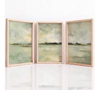 Générique 3Pcs Impression Sur Toile, Impressionniste Peinture À L'Huile Tableau Decoration Murale, Brumeux Côtier Océan Affiche Peintures Pour Salon Chambre Bureau Decor 30 x 40 cm