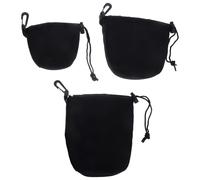 Générique 3pcs Paquet à Cordon pour Objectifs D'appareil Photo en Néoprène Noir Clip Renforcé, Protection L'humidité, Adaptés pour Utilisation Extérieure