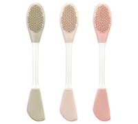Générique 3pièces Brosse à Masque Visage Double Tête Silicone Douce pour Application Uniforme et Nettoyage Douceur Lot de Couleurs pour Soins de Visage Professionnels et Domicile