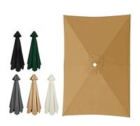 Générique 3x2m Auvent De Rechange pour Parasol De Terrasse 6 Baleines, Toile De Rechange pour Parasol, Housse De Rechange en Tissu pour Parasol De Jardin(Khaki,3.0x3.0m)