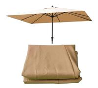 Générique 3x2M Rectangulaire Auvent De Rechange pour Parasol Terrasse 6 Baleines Housse de Rechange pour Parasol Toile De Rechange pour Parasol De Jardin Extérieur(Khaki,1.9x1.25m)