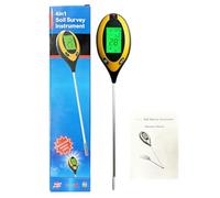 Générique 4-en-1 Testeur de Sol, Instrument D'analyse du Sol, PH, Humidité, Température, Luminosité des Plantes Mesure Précise avec Écran LCD Rétroéclairé Outils de Jardinage
