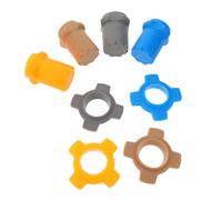 Générique 4 Ensembles Silicone Microphone Protective Sleeves With Anti-roll Rings Shockproof Wireless Handheld Mic Bottom Holders For Ktv Karaoke Anti-drop Silicone Mic Protection