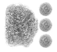 Générique 4 Éponges à Récurer Design en Spirale en Acier Inoxydable Argentées 5x5x2,5cm , 4 Pièces , Nettoyage sans Abîmer les Mains , Cuisine