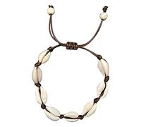 Générique 4 Femmes Anneaux Bracelet réglable en coquillage bleu Bijoux pour femmes Pour Noir Bijoux (brown, One Size)