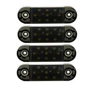 Générique 4 Feux de Gabarit LED Orange/Jaune 12V 24V Cabochon Fumé Teinté Feux de Position Latéraux pour Camion Poids Lourds Caravane Camping-car Remorque