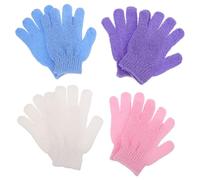 Générique 4 Gants Exfoliants Nylon à Cinq Doigts pour Gants de Gommage pour Corps Confort Amélioré Exfoliation Accessoires de Bain pour Nettoyage