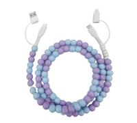 Générique 4-in-1 Beaded Charging Cord&Fast Charging Cable 66W, Cute and Fashionable 3.3ft Beaded Charging Cord 4 in 1, Anti-Winding, No Knotting, Wear-Resistant (Purple)