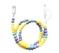 Générique 4-in-1 Beaded Charging Cord&Fast Charging Cable 66W, Cute and Fashionable 3.3ft Beaded Charging Cord 4 in 1, Anti-Winding, No Knotting, Wear-Resistant (Colorful B)