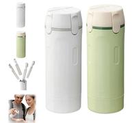 Générique 4 in 1 Travel Dispenser with Scale & Label, Clear Portable Dispenser Bottles, Multipurpose Travel Toiletry Containers, Travel Toiletries Bottle Set for Gym Bag Weekends Away (White+Green)