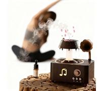 Générique 4-in-1 Vintage Record Diffuser & Humidifier with Rotating Raindrop Spray, White Noise Sleep Machine, Essential Oil Aroma Diffuser, 7-Color LED Lights, Remote Control & Timer for Bedroom