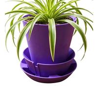 Générique 4 inch Plant Pots - Self Watering Flower Planters for Indoor Outdoor Use | Resin Material with 10cm Reservoir System, Cute Decorative Pots for Balcony Patio Garden Vegetable Plants