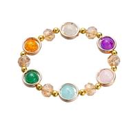 Générique 4 Message Anneaux Gradient Ice Crack Colored Glaze Bracelet String For Everyday Wear As A For Girls' Classmates And Friends Bracelet Homme Anneaux (C, One Size)